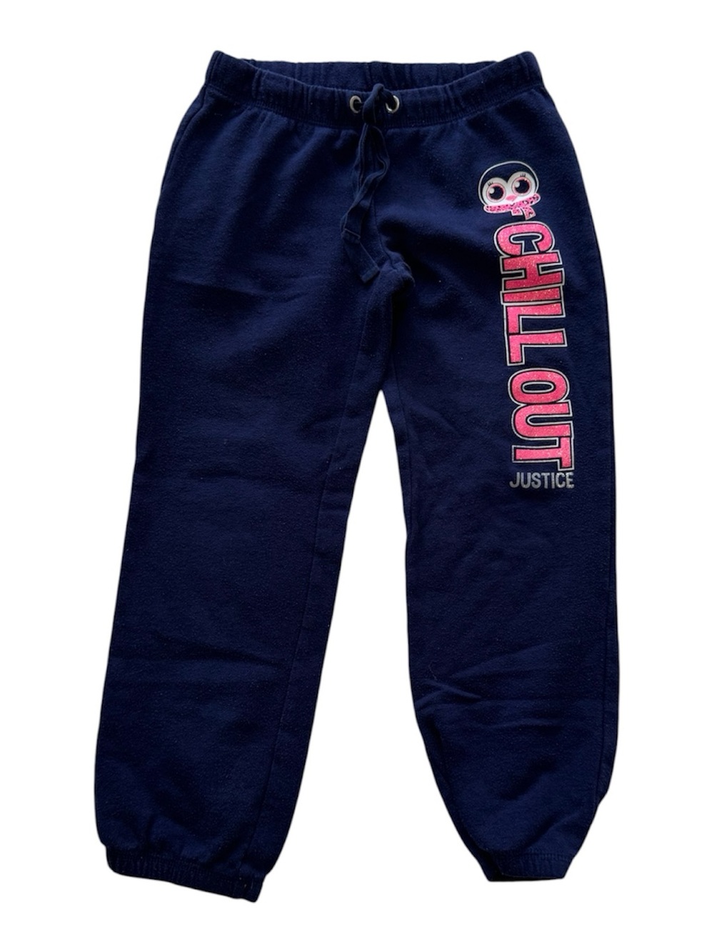 Justice Kids' Navy 'Chill Out' Fleece Joggers Size 7